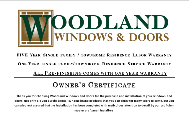 Woodland Warranty Example