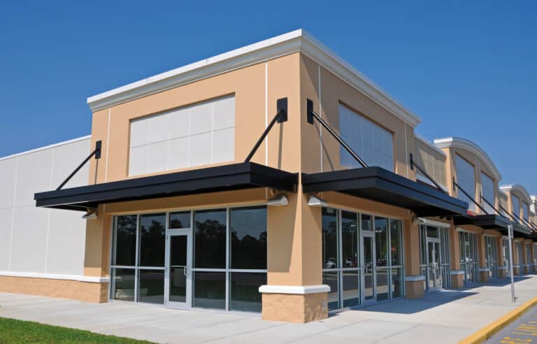 commercial building with newly installed commercial doors