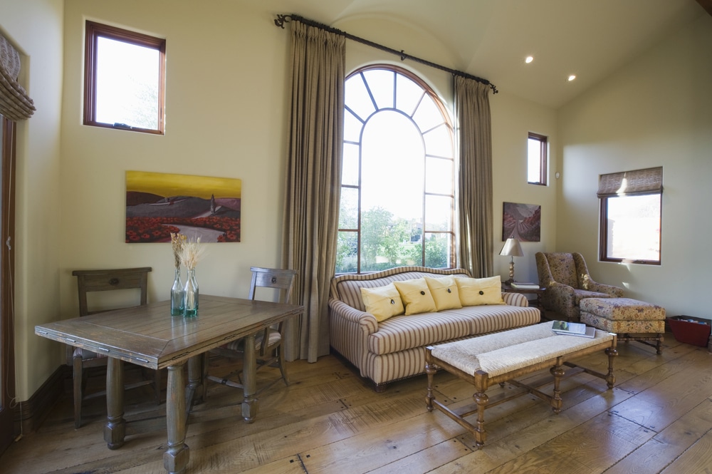 specialty arch window in a living room