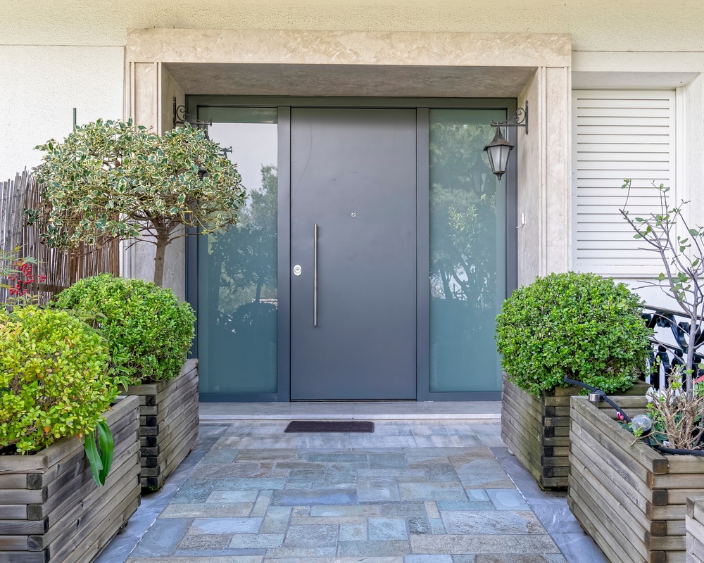 modern steel front door