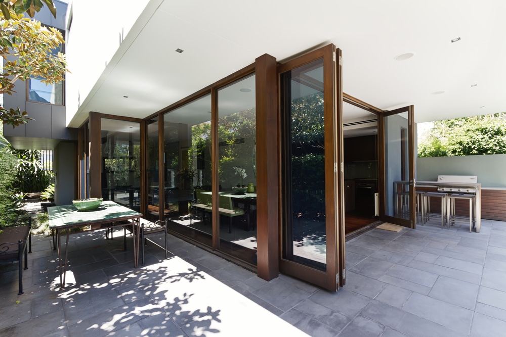 wooden bi-fold patio door