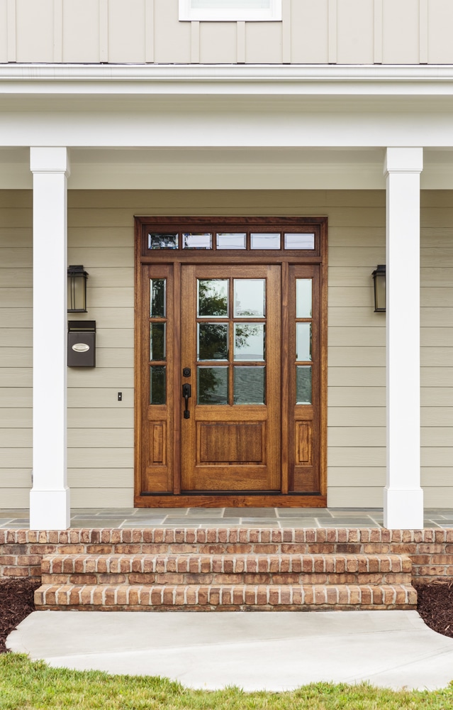 elegant wooden scenic entry door