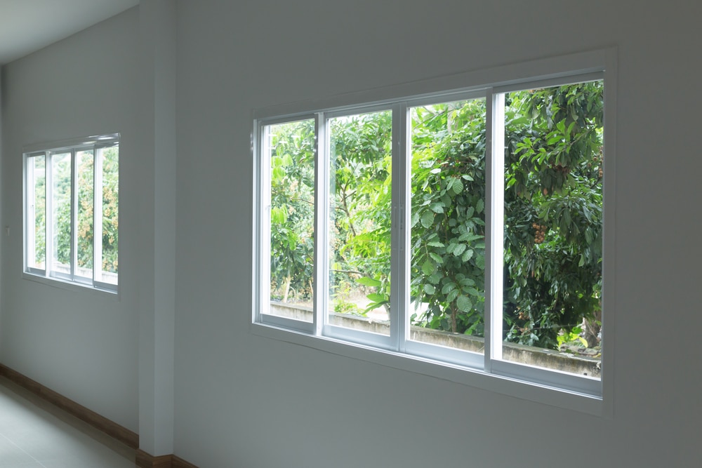 interior view of a sliding glass window