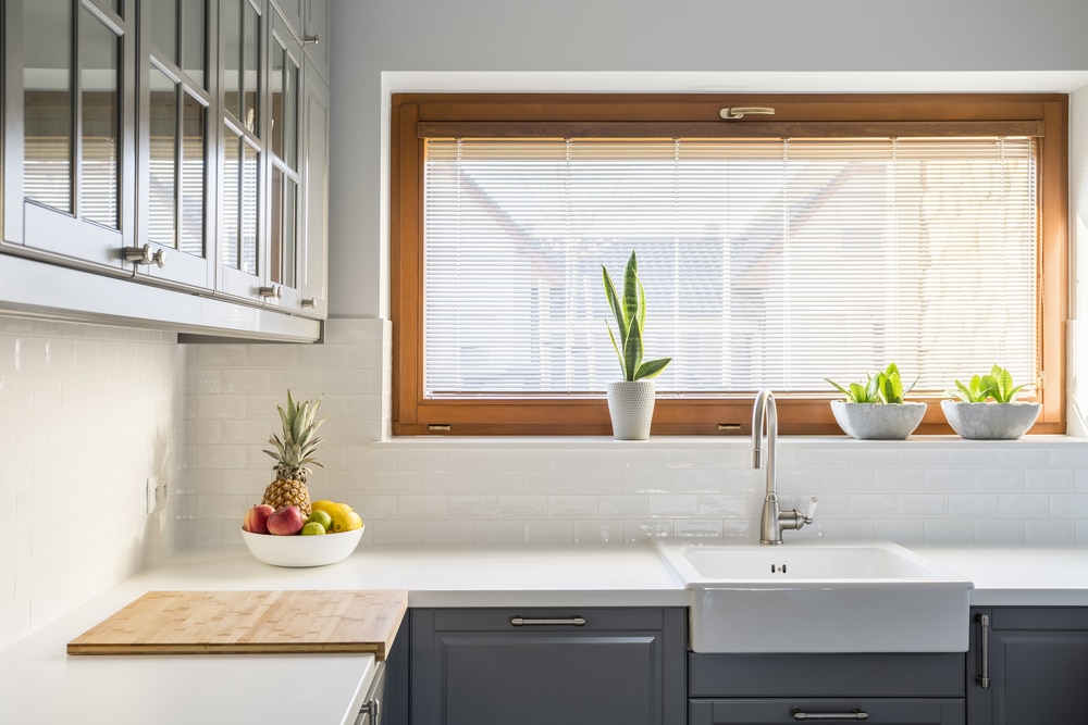 kitchen window, hopper window, brown window